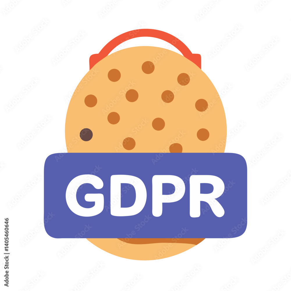 Poster cookie banner with lock icon representing secure consent and data privacy compliance