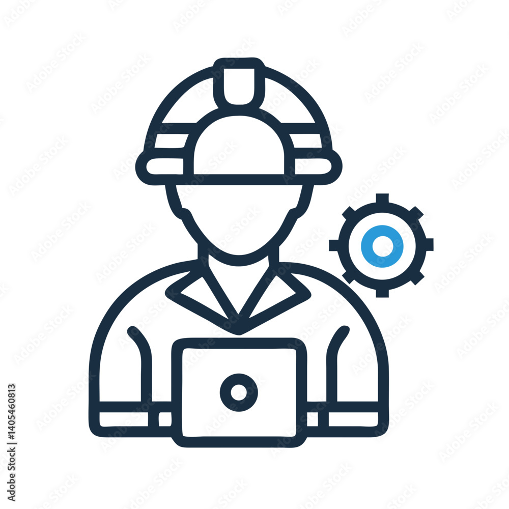 Aufkleber Cybersecurity Engineer Icon Representing IT Security Expert and Digital Threat Protection