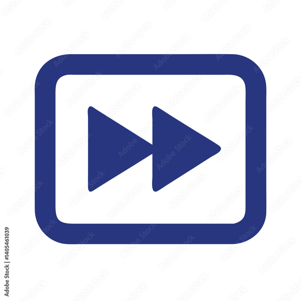 Aufkleber Fast Forward Button Icon Representing Media Playback Acceleration and Skip Function