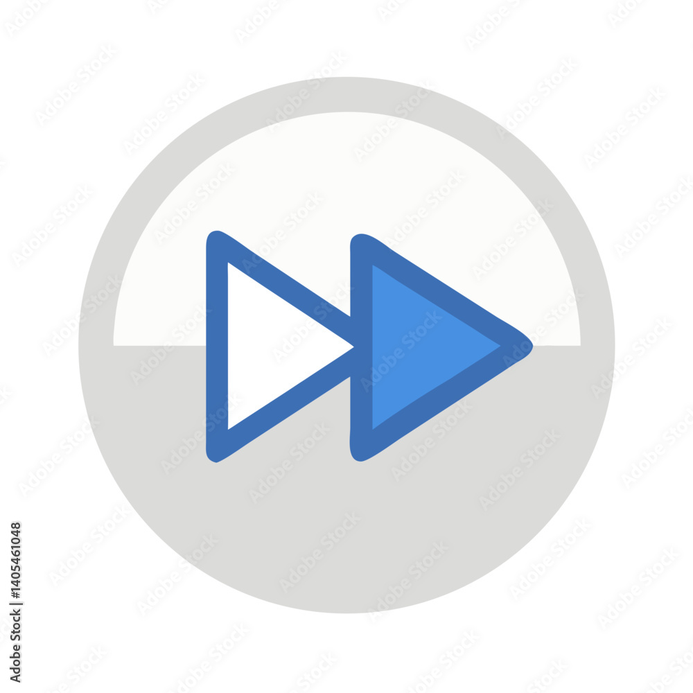 Leinwandbilder Fast Forward Button Icon Representing Media Playback Acceleration and Skip Function