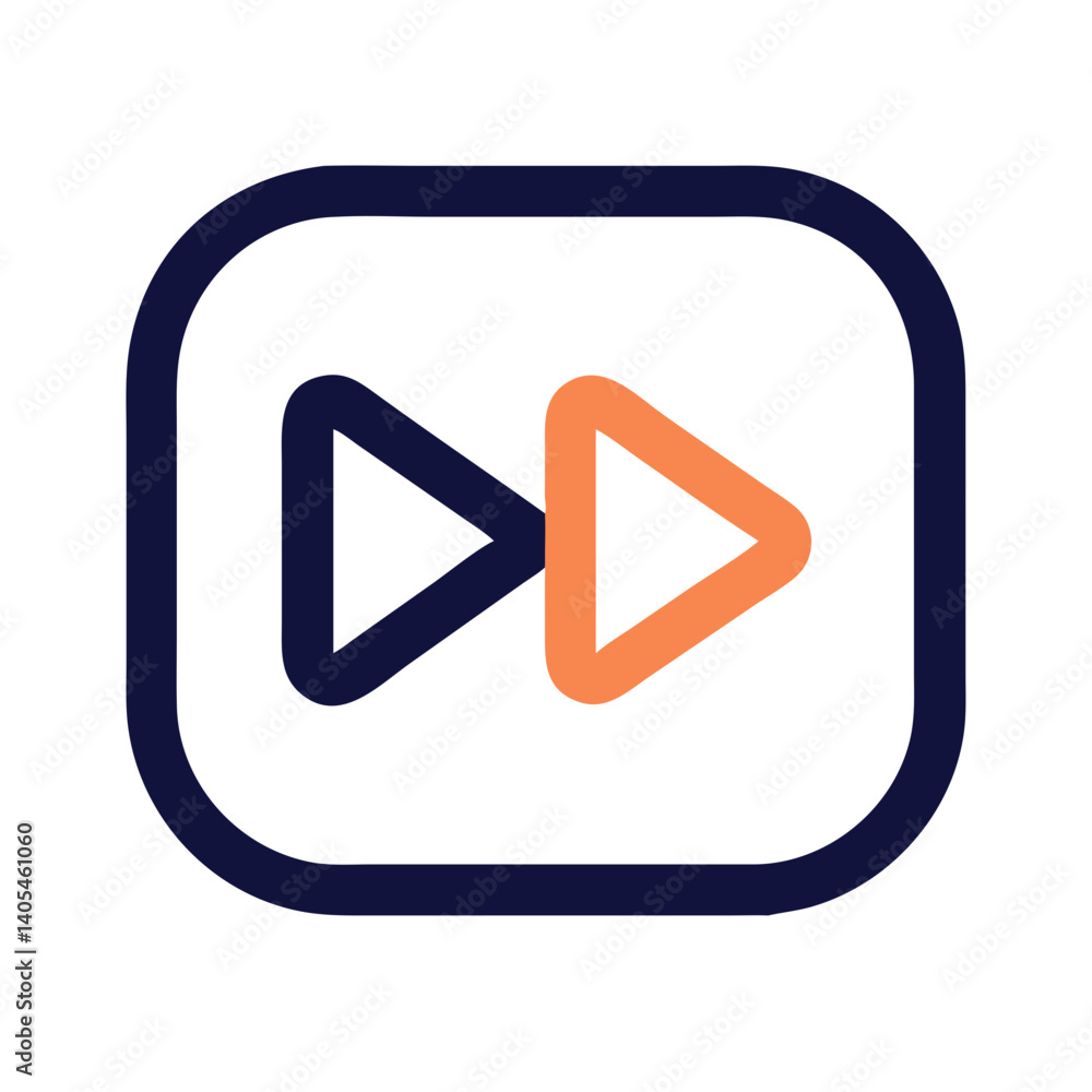 Leinwandbilder Fast Forward Button Icon Representing Media Playback Acceleration and Skip Function