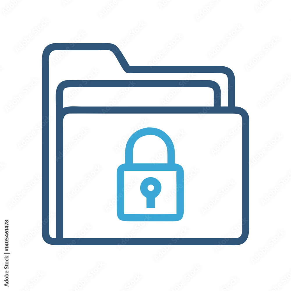 Poster Locked Folder Icon Representing Secure File Storage and Data Protection
