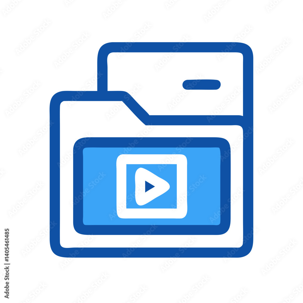 Aufkleber media folder icon representing digital file storage and multimedia organization