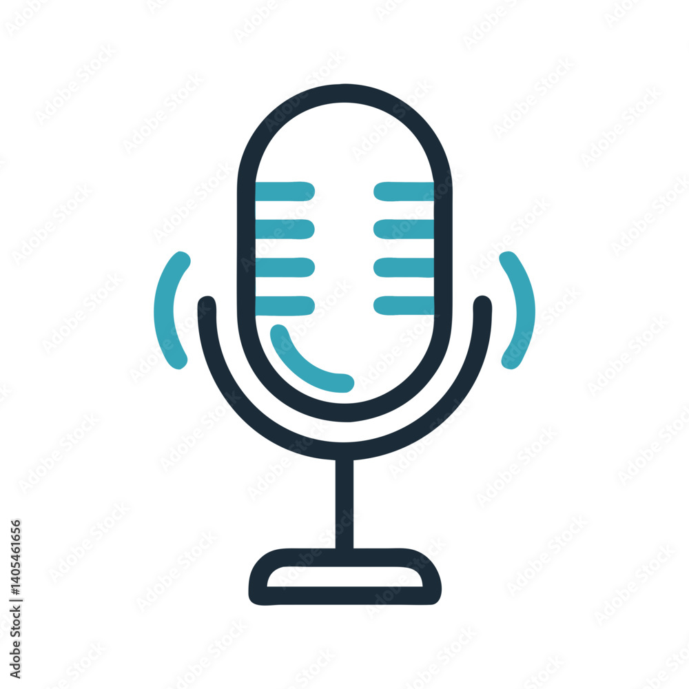 Poster Microphone Icon Representing Audio Input and Voice Recording