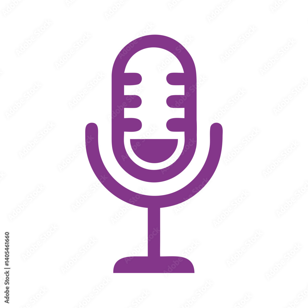 Poster Microphone Icon Representing Audio Input and Voice Recording