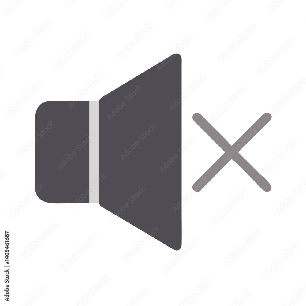 Poster muted speaker icon representing audio silence and volume off control