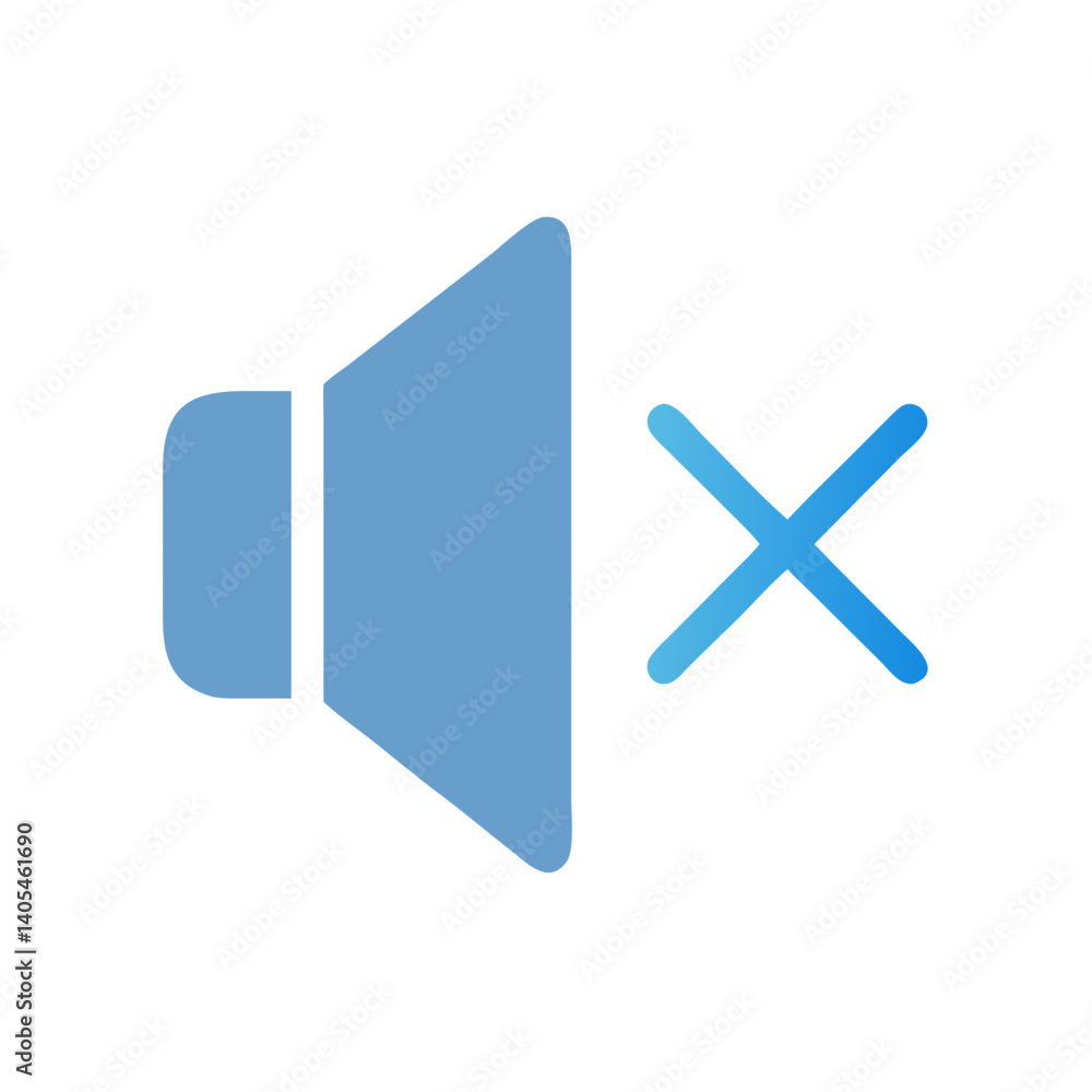 Poster muted speaker icon representing audio silence and volume off control