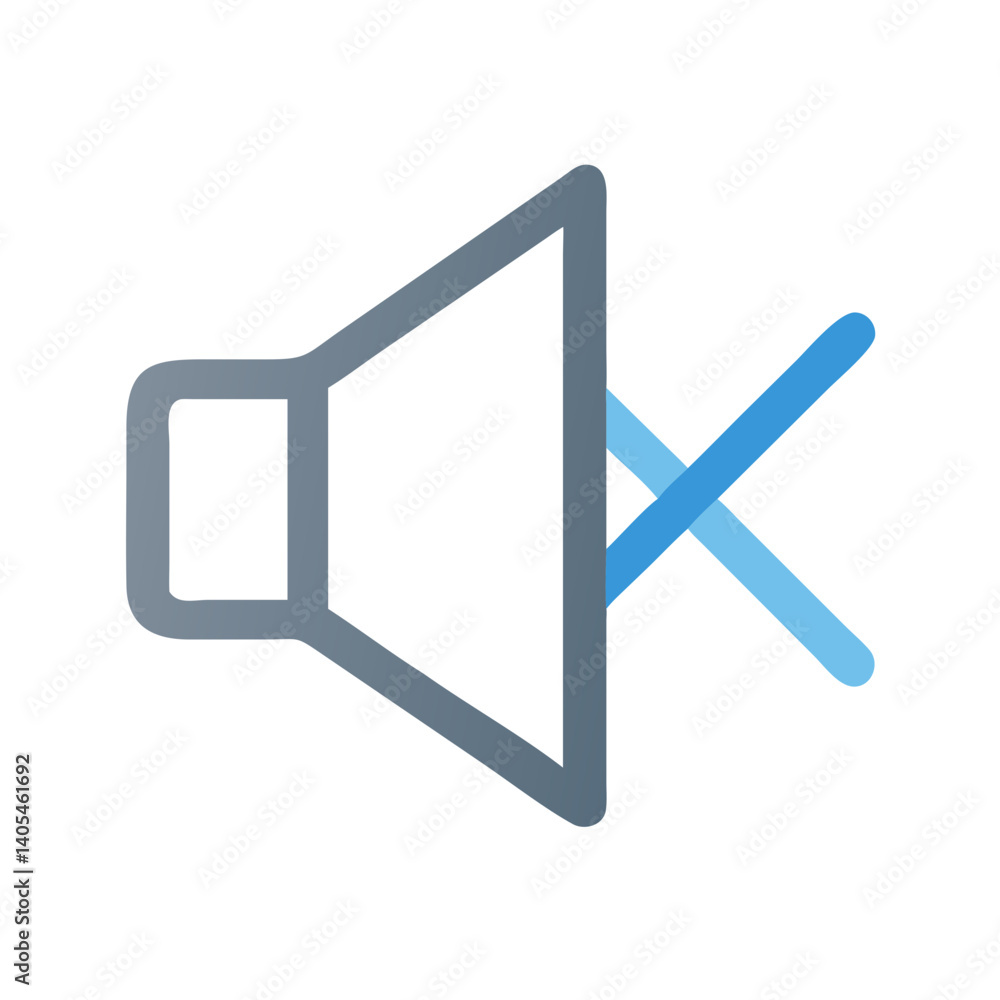 Poster muted speaker icon representing audio silence and volume off control