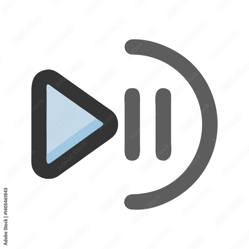 Leinwandbilder pause button icon representing media playback control and temporary halt