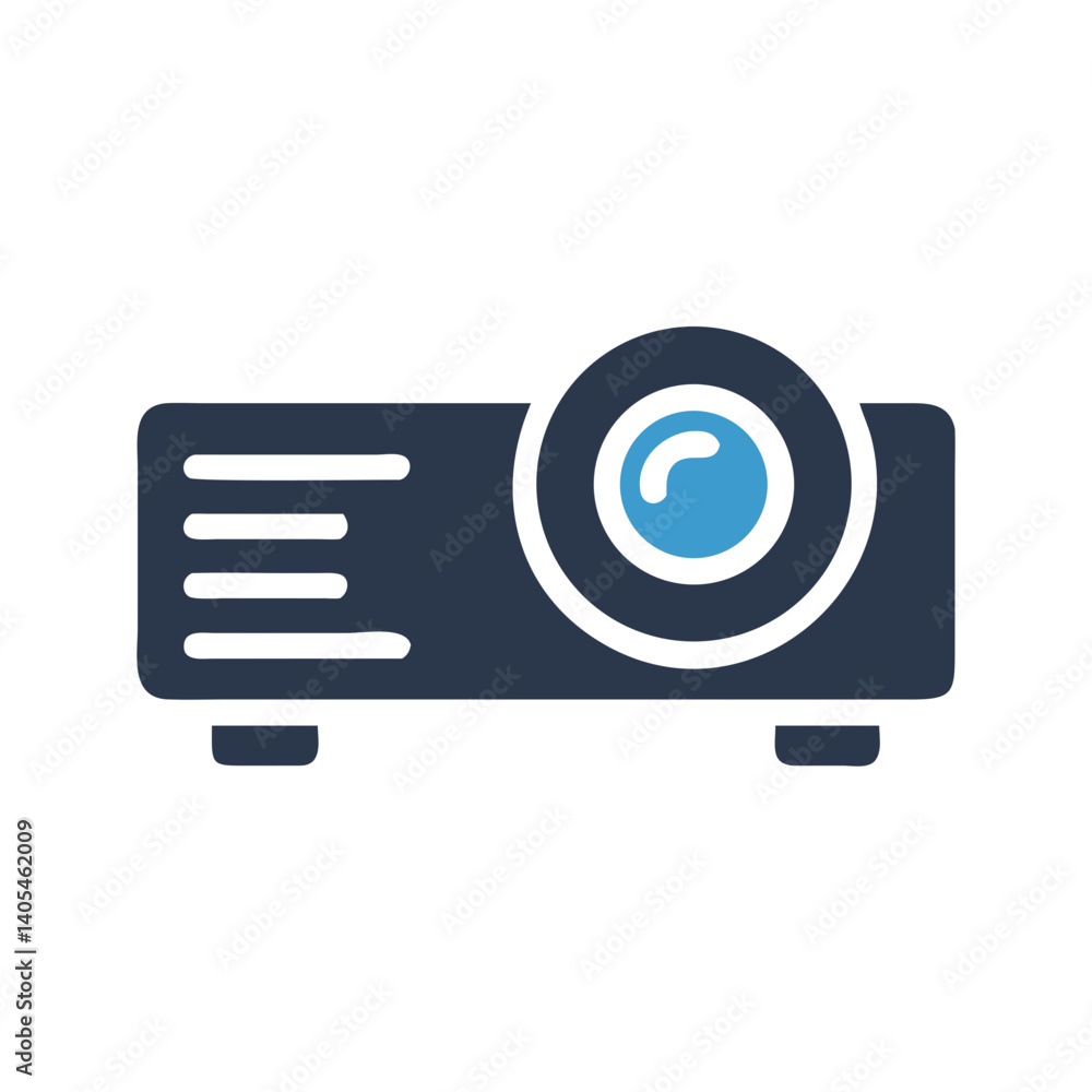 Poster projector icon representing visual presentation and display equipment