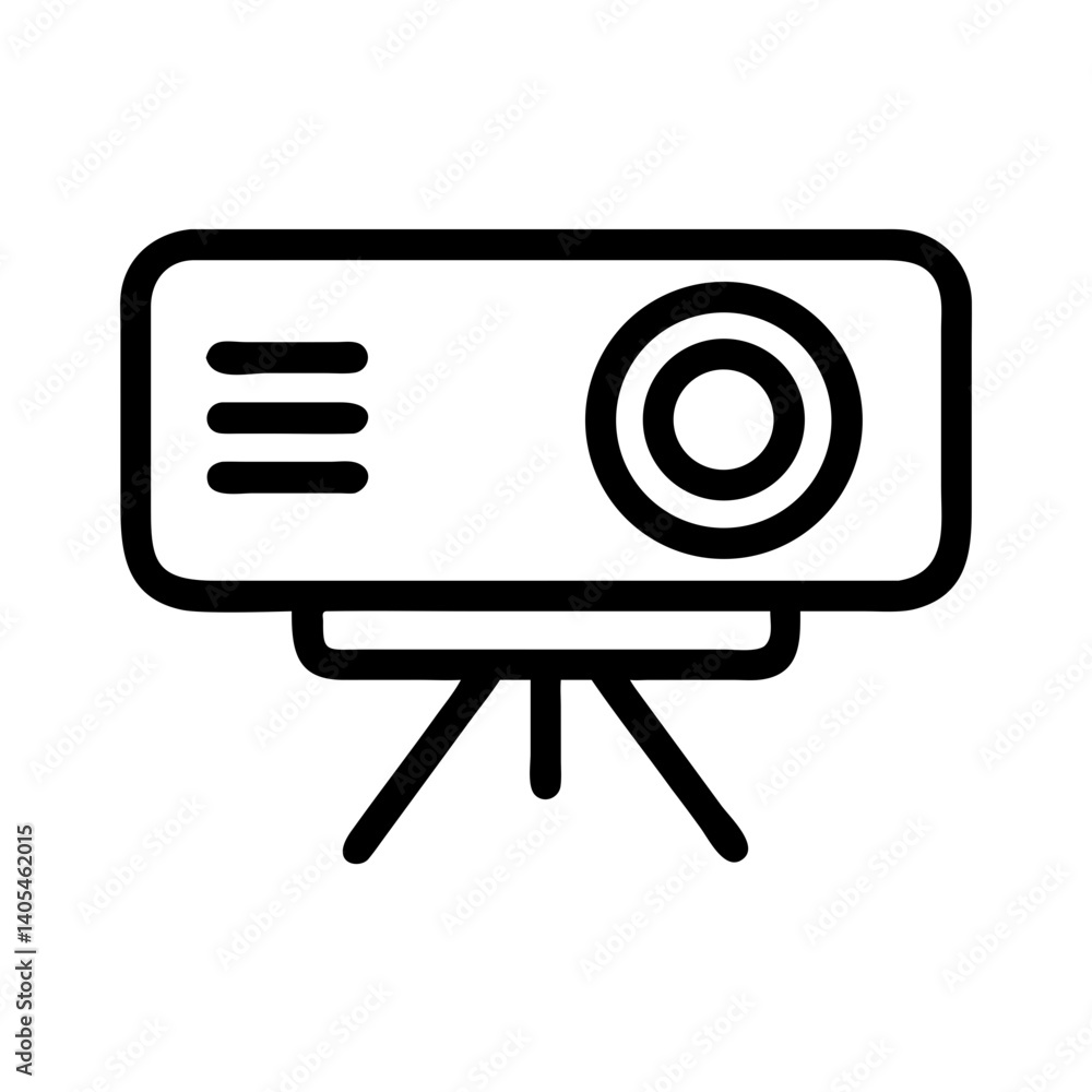 Poster Projector Icon Representing Visual Presentation and Display Equipment