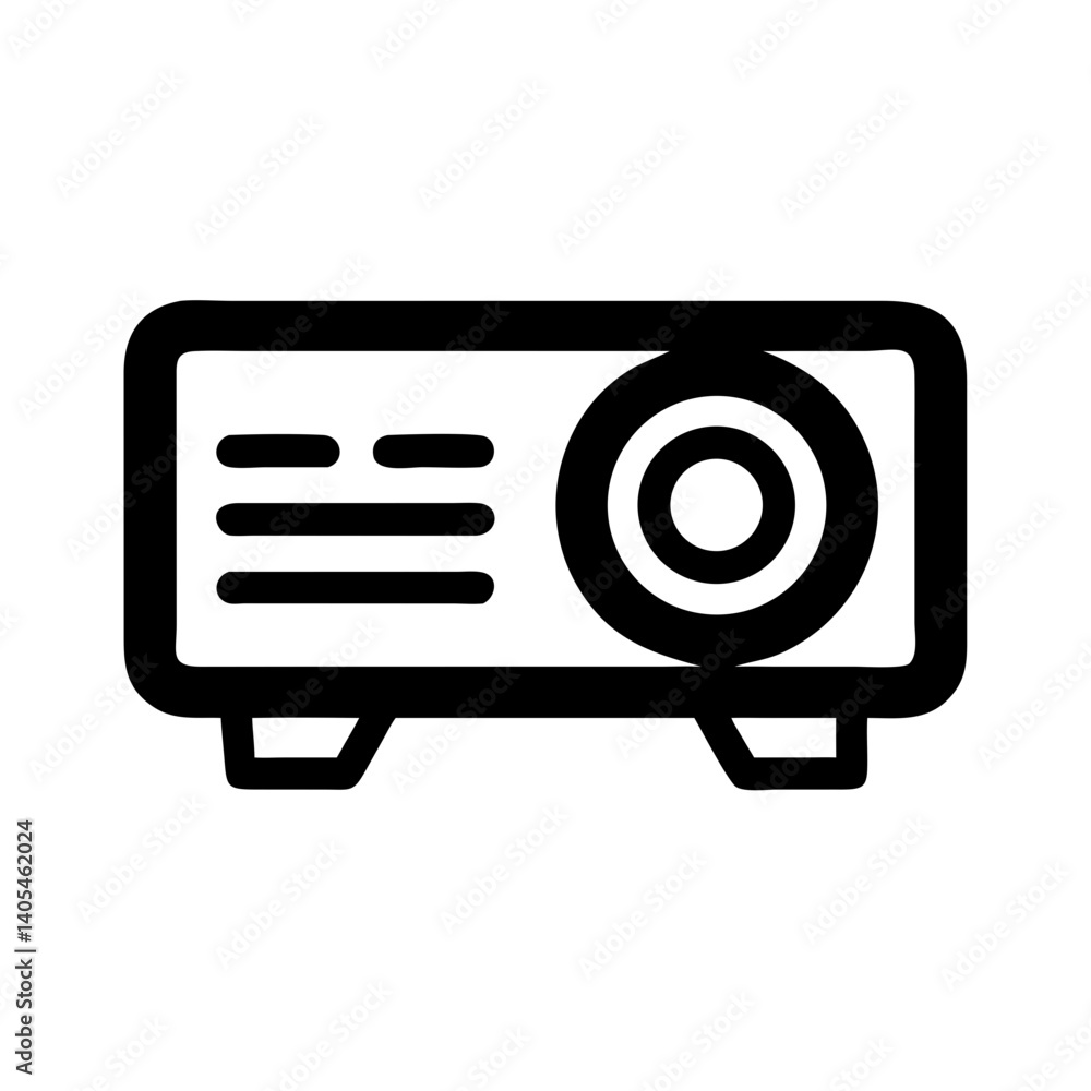 Poster projector icon representing visual presentation and display equipment