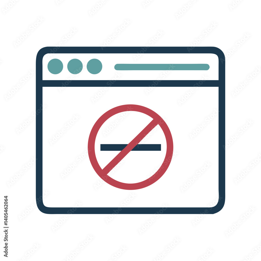 Poster Restricted Web Page Icon Representing Blocked Access and Website Limitation Warning