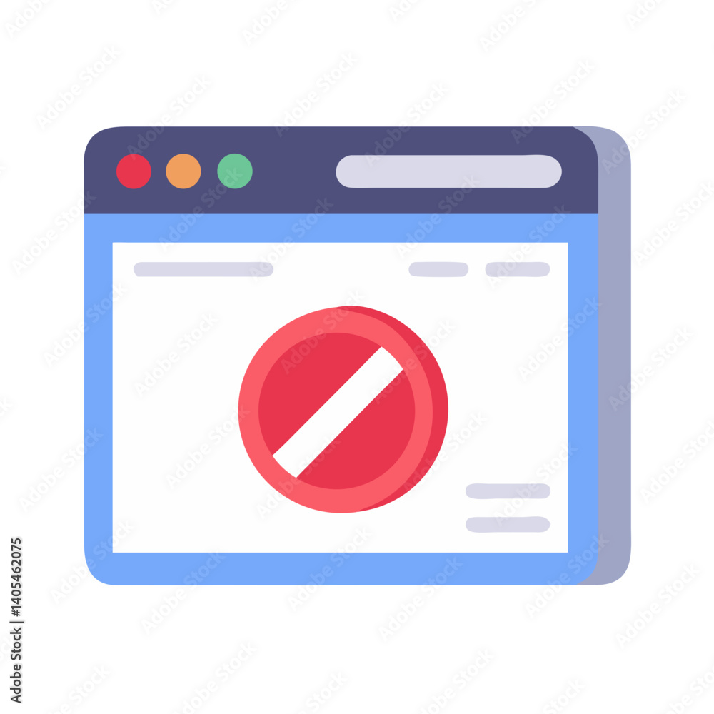 Fototapete restricted web page icon representing blocked access and website limitation warning