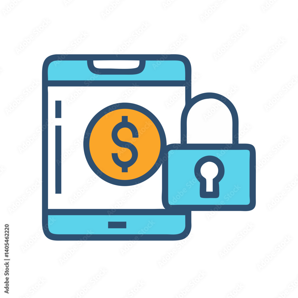 Aufkleber secure digital payment icon representing encrypted transactions and online financial protection