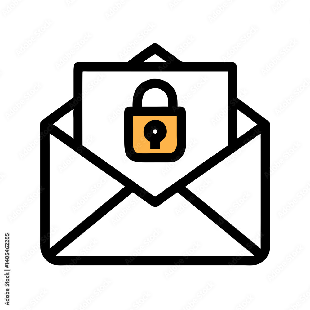 Aufkleber Secure Email Icon Representing Encrypted Messaging and Protected Communication