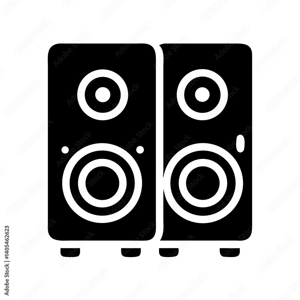 Aufkleber Stereo Speaker Icon Representing Audio Output and Surround Sound System