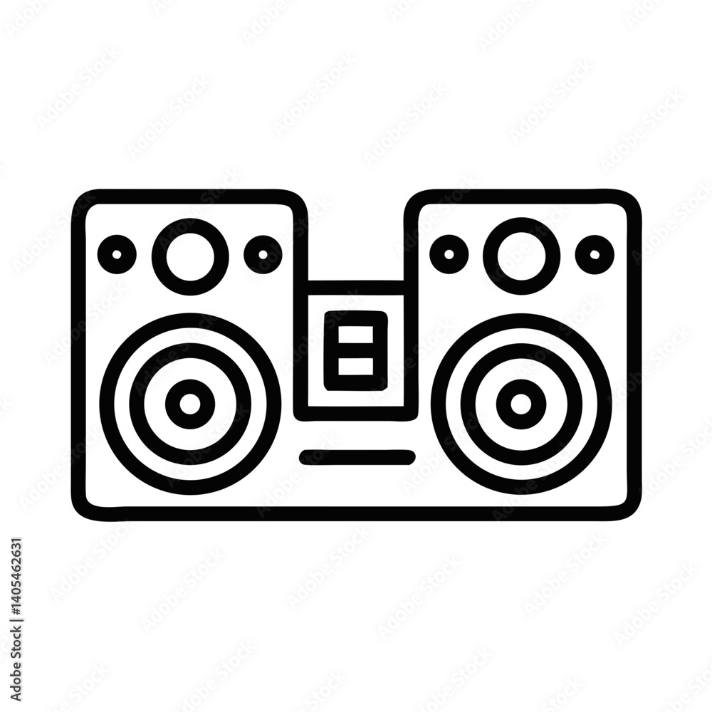 Aufkleber stereo speaker icon representing audio output and surround sound system