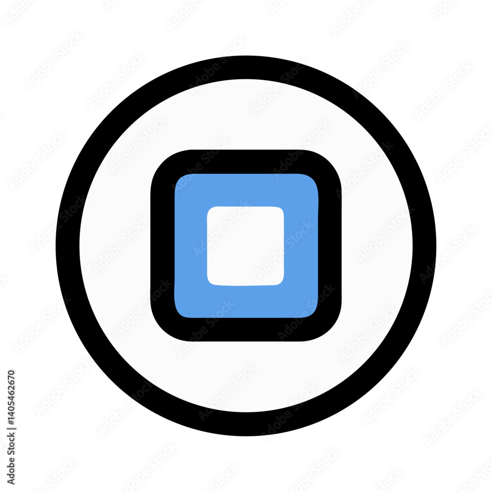 Leinwandbilder stop button icon representing media control and playback halt function