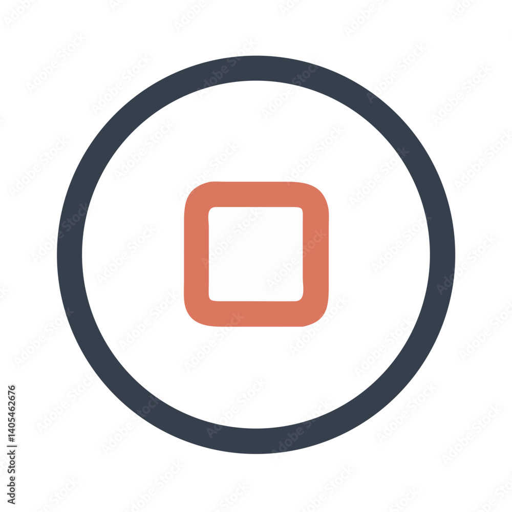 Leinwandbilder stop button icon representing media control and playback halt function