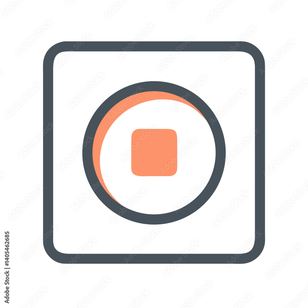 Leinwandbilder stop button icon representing media control and playback halt function