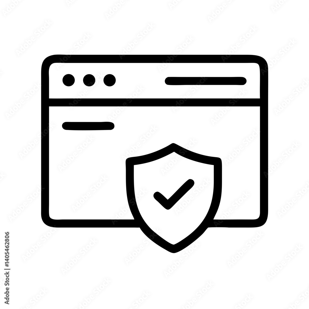 Poster Unlocked Browser with Shield Check Icon Representing Secure Access and Verified Website