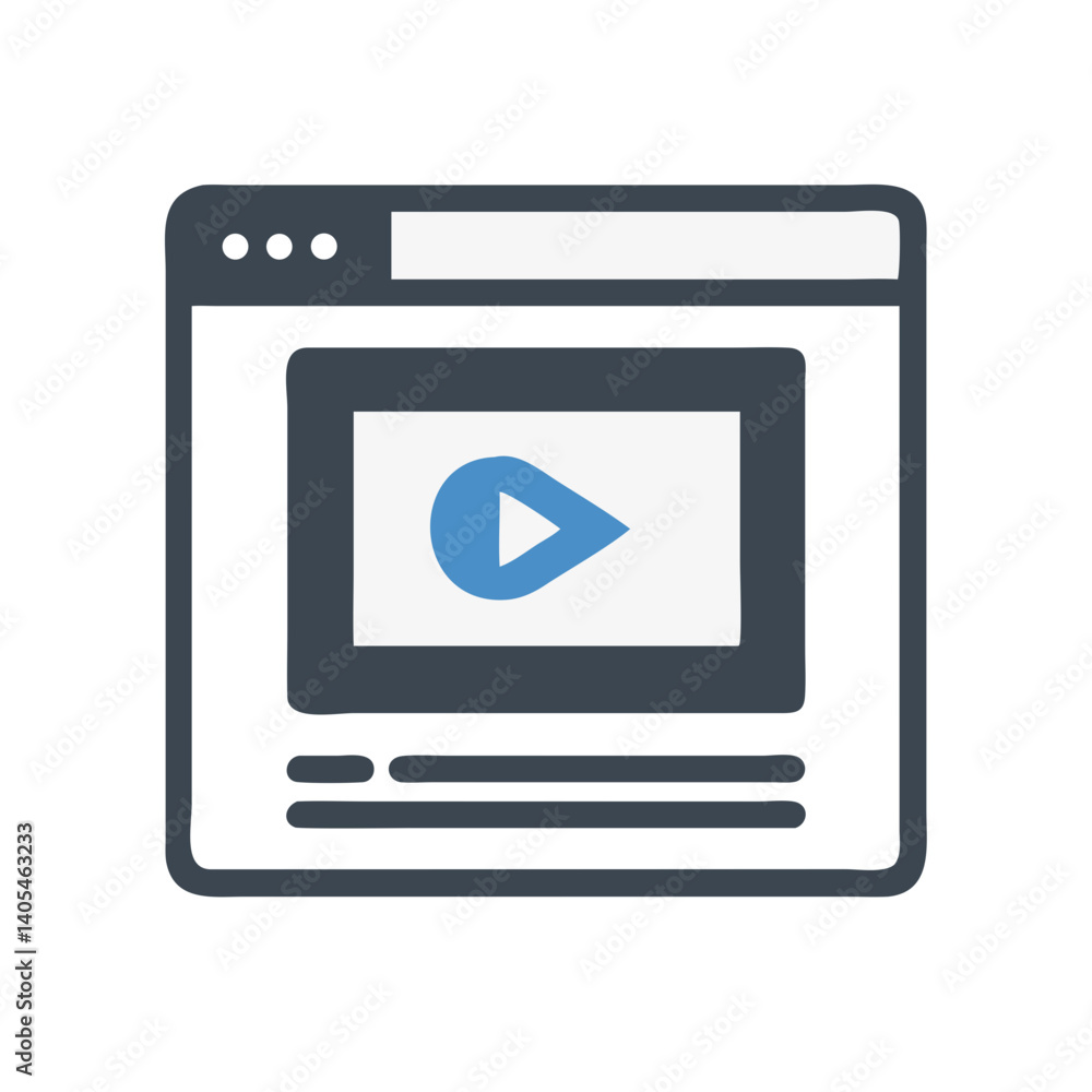 Fototapete Web Video Player Icon Representing Online Streaming Interface