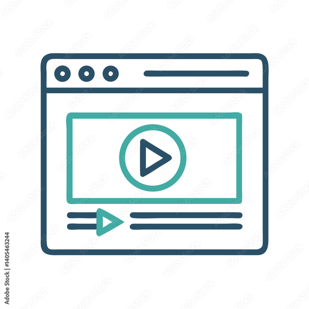 Leinwandbilder web video player icon representing online streaming interface