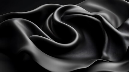 Obraz premium Dark Elegance Abstract Black Silk Drape.