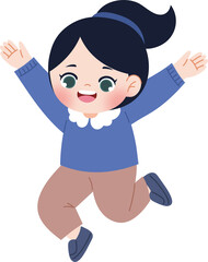 cute kid jumping of joy