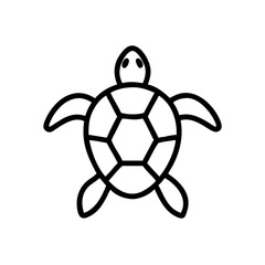 Obraz premium Simple line drawing of a turtle with a patterned shell and flippers on a white background design image