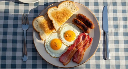  English breakfast with fried egg
