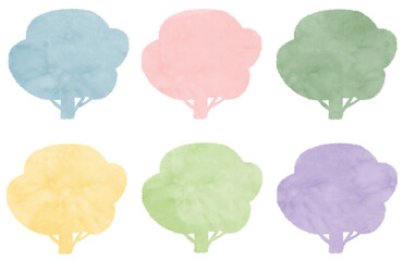 水彩風のテクスチャーのある木のフレームイラスト素材