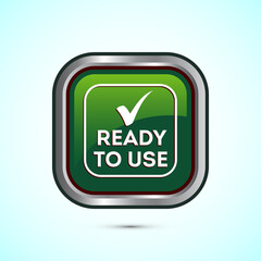 Ready to use icon design illustration, Ready to use badge label sign, Green color square button design