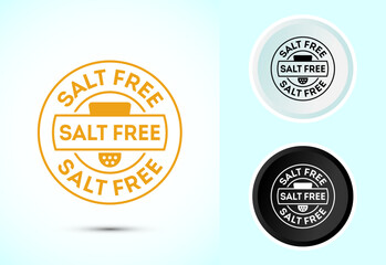 Obraz premium Salt free icon design illustration. No salt sign symbol, Sodium free icon in color black and white
