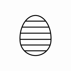 striped easter egg icon vector sign
