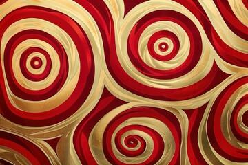 Fototapeta premium Swirling vortexes of gold and red create a mesmerizing and dynamic visual texture