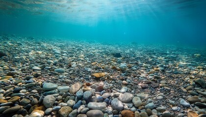 Sea water pebbles gravel stones underwater