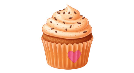 Isolated Decorated Cupcake