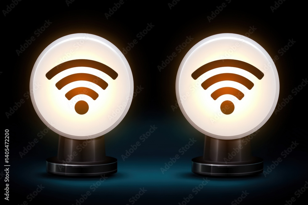 Poster wifi signal indicators digital environment graphics technology concept dynamic viewpoint connectivit