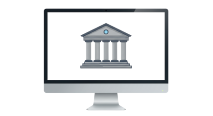 Isolated Courthouse on Computer Screen