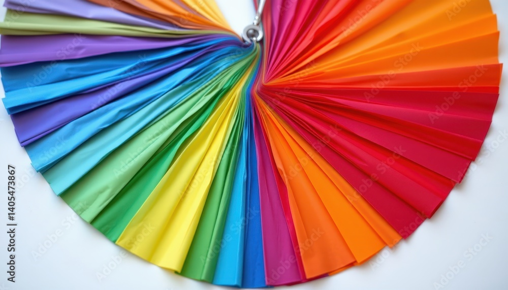 Poster rainbow fan generate a rainbow fan of triangular shapes radiating outward, blending smoothly from on