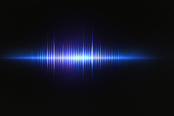 Glowing Blue Horizontal Lens Flares with Light Streaks
