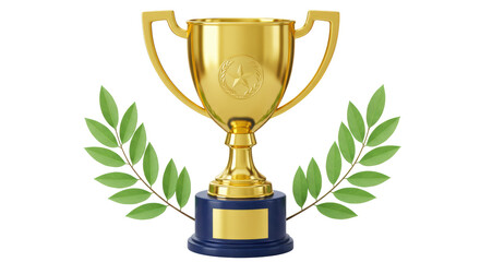 Isolated Trophy with Laurel Wreath