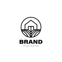 Farm Logo. Farm Logo Design. Farm Logo Brand. Farm Logo Vector Design Isolated on White Background