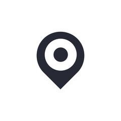 Black location pin icon. Map pointer marker. Destination and location symbol
