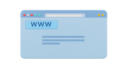 Isolated Blue Web Browser Window