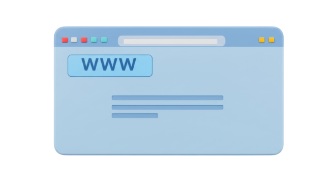Isolated Blue Web Browser Window