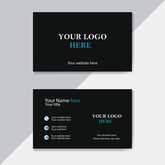 Modern and style business card design template black and blue colors.

