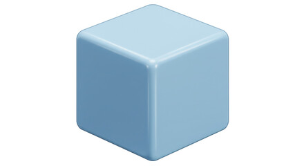 Isolated Light Blue Cube